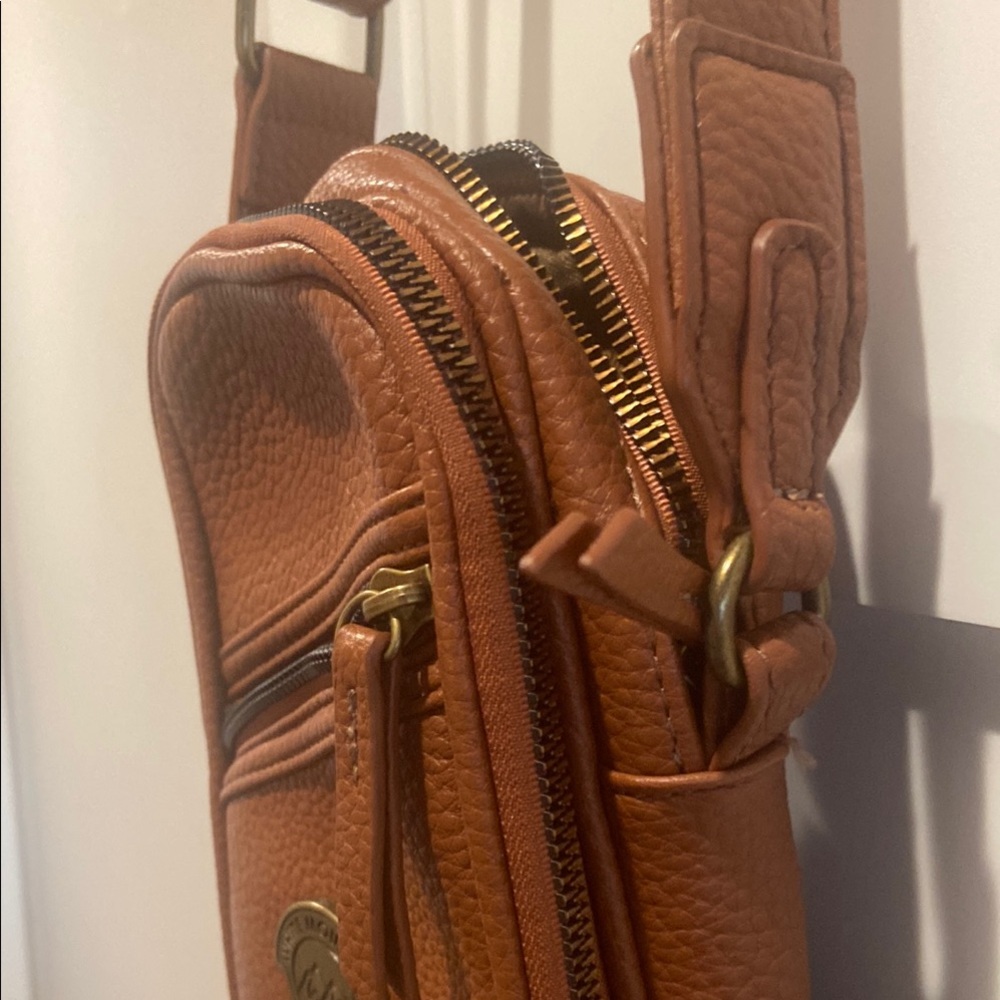 Brown Vegan Leather Crossbody Bag by White Mountain